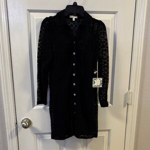 Chelsea & Violet Black Lace Long Sleeve Dress